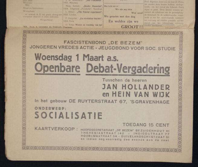 (Newspaper) De Bezem Fascistisch weekblad voor Nederland 6e jaargang No.12 (25 februari 1932)