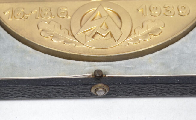 SA non portable plaque +etui - Ehrenpreis der S.A. Gruppe Niederrhein 16.-18.6.1939 (Maker Steinhauer & Lück)