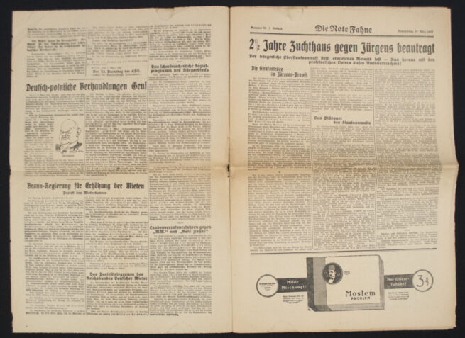 (Newspaper) Die Rote Fahne - Zentraloran der Kommunistischen Partei Deutschlands - 10. März (1927)