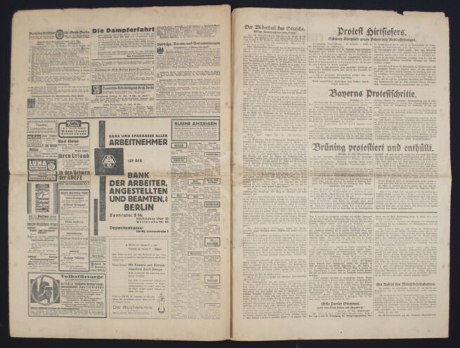 (Newspaper) Vorwärts Berliner Volksblatt - Zentralorgan der Sozialdemokratischen Partei Deutschlands 21. Juli (1932)