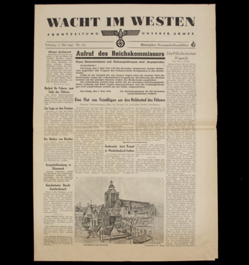 (Newspaper) Wacht im Westen Frontzeitung unserer Armee 6. Mai 1945 (RARE!)