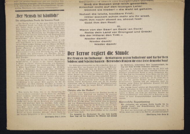 (Newspaper) Deutsche Freiheit - Tag der Entscheidung an der Saar (1935)