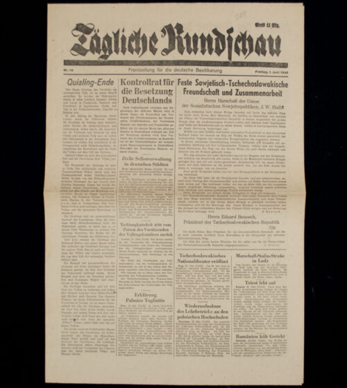 (Newspaper) Tägliche Rundschau 1. Juni. (1945) - Frontzeitung!!!