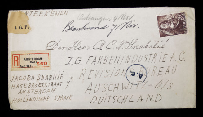 I.G. Farbenindustrie A.G. Revisionsbureau Auschwitz SS-Holländische Frontarbeiter - Niederländische Ost Compagnie