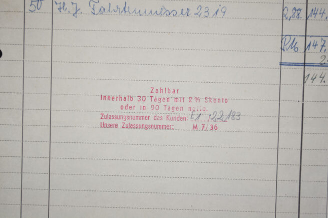 Hitlerjugend (HJ) E.&F. Hörster Solingen Fabrik Blanker Waffen H.J. Fahrtenmesser order form (1941)