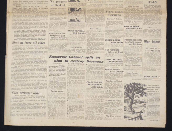 (Newspaper) - Market-Garden - Sunday Express - September 24, 1944 - STRONG NEW AIRBORNE LANDING TO AID THE HEROES OF ARNHEM