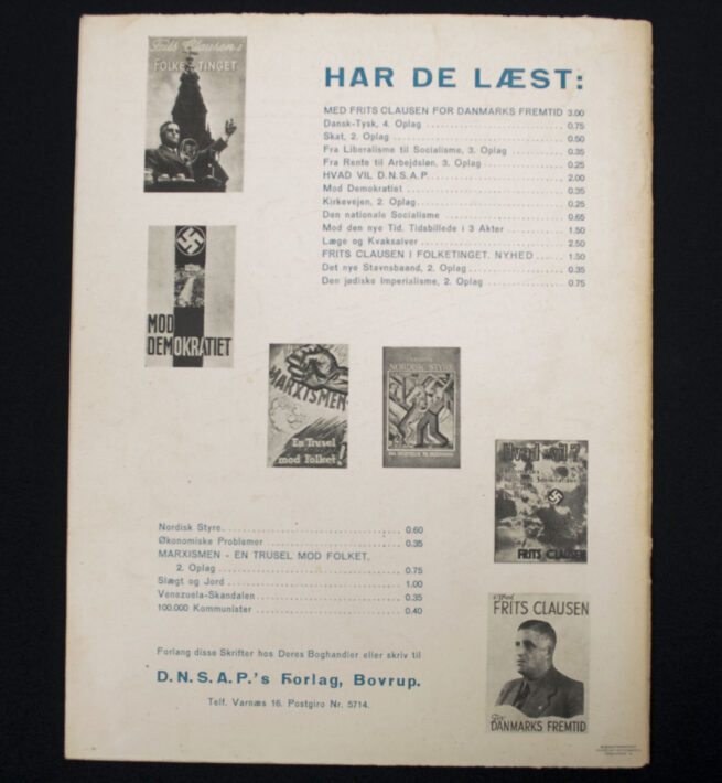 (Denmark) D.N.S.A.P. Magazine Jul I. Norden 1939