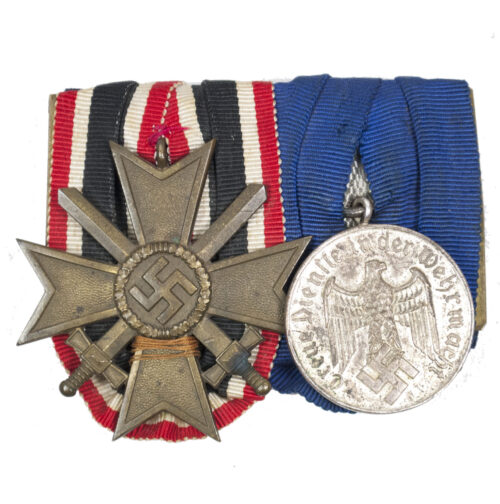 German WWII medalbar with Kriegsverdienstkreuz + Heer Dienstauszeichnung