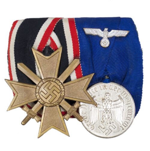 German WWII medalbar with Krigsverdienstkreuz + Heer Dienstauszeichnung