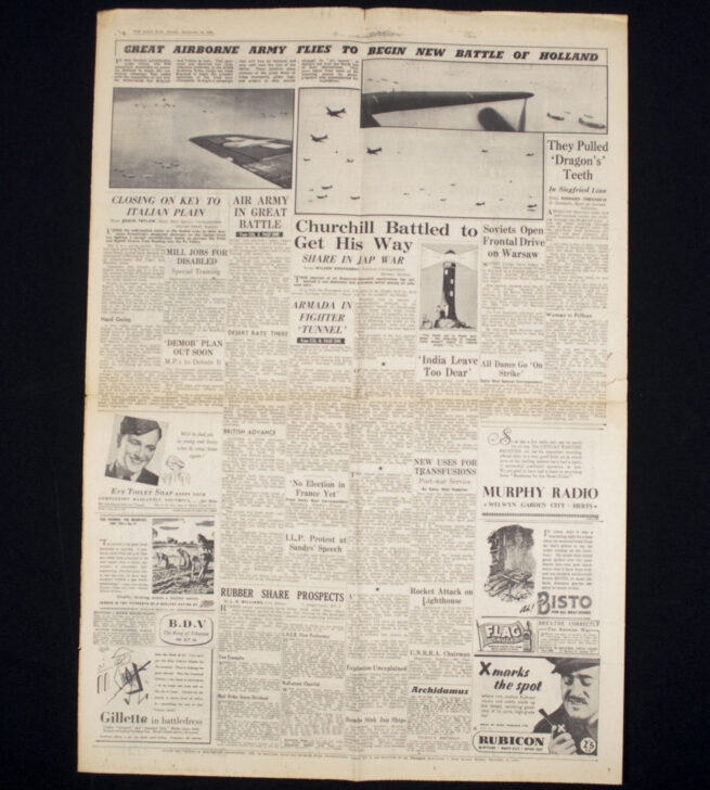 (Newspaper) Market Garden - Daily Mail - September 18 (1944) - AIRBORNE INVADERS OPEN BATTLE OF THE RHINE