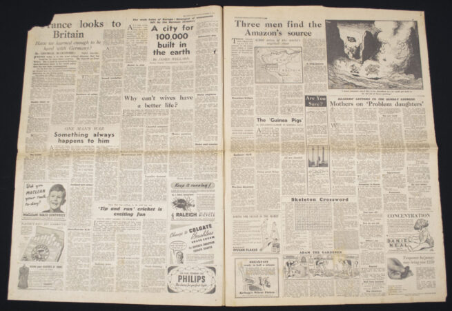 (Newspaper) - Market-Garden - Sunday Express - September 24, 1944 - STRONG NEW AIRBORNE LANDING TO AID THE HEROES OF ARNHEM