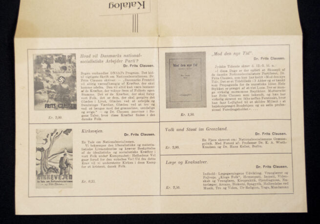 (Denmark) D.N.S.A.P. Katalog over Skrifter om Nationalsocialismen i Danmark (1938)