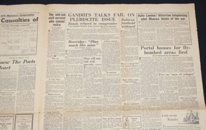 (Newspaper) - Market Garden - News Chronicle - September 28, 1944 - ARNHEM STORY OF 9 HEROIC DAYS