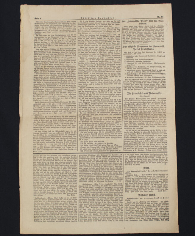 (Newspaper) Völkischer Beobachter – München 19. August (1920) – RARE