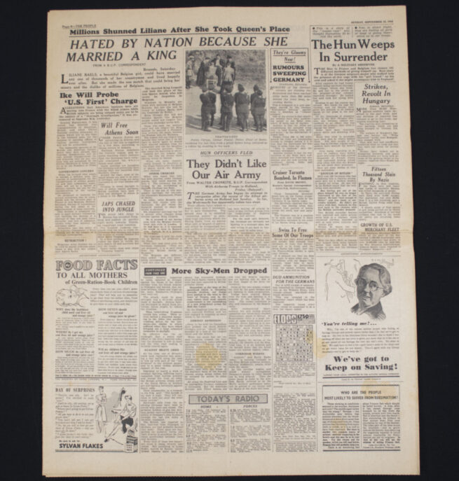 (Newspaper) - Market-Garden - The People - September 2, 1944 - THOUSANDS MORE SKY-MEN DROPPPED IN VITAL BATTLE