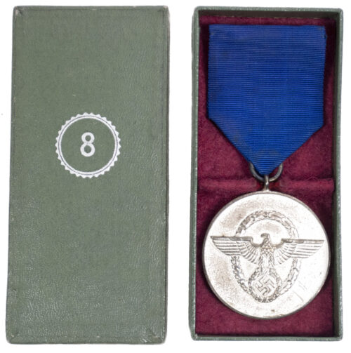 Polizei Dienstauszeichnung 8 Jahre mit Etui Police 8 Years service medal + case