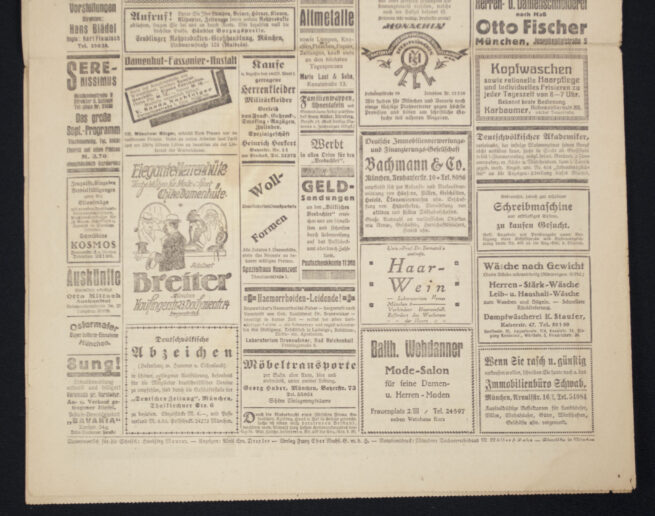 (Newspaper) Völkischer Beobachter – München 19. September (1920) – RARE