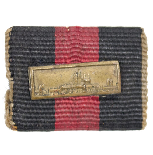 Single ribbon Sudetenland Annexation medal + Prageburger clip