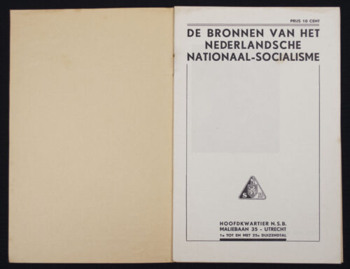 (Brochure NSB) De bronnen van het Nederlandsche nationaal-socialisme (First edition!)