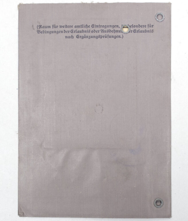 Führerschein with special Reichsfuhrer SS additional paper regarding Alcohol)