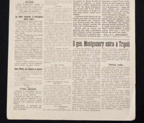 (Newspaper) Tripoli Times Vol. 1 - No. 1 (1943)
