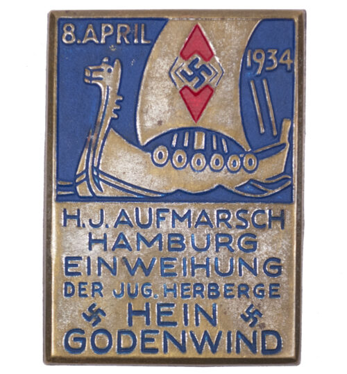 Hitlerjugend (HJ) H.J. Aufmarsch Hamburg Einweihung der Jug. Herberge Hein Godewind abzeichen