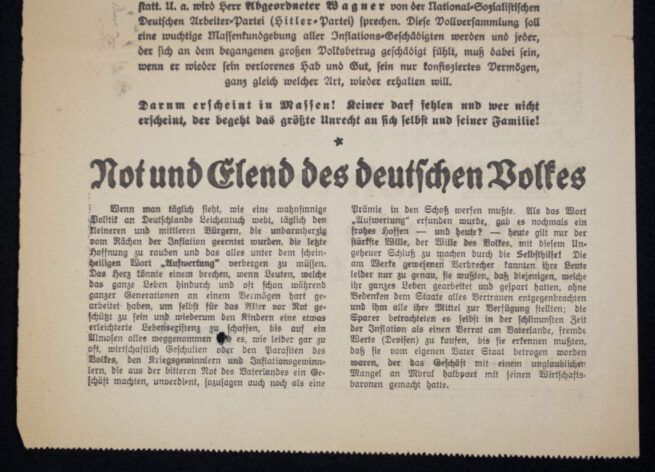 (Pamphlet) NSDAP An alle Inflations-Geschädigten! (1930)