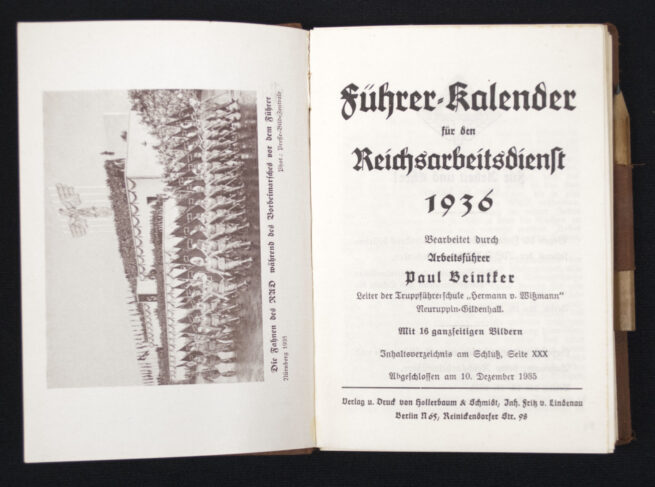 (Book) Führer Kalender für den Reichsarbeitsdienst 1936