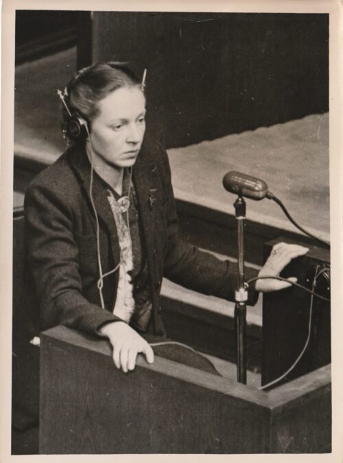 (Pressphoto) Nuremberg Trials - Witness Madame Marie-Claude Vaillant Couterier 