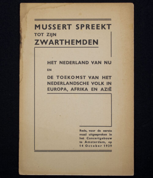(Brochure NSB) Mussert spreekt tot zijn Zwarthemden (1939)