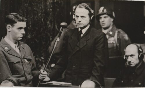 (Pressphoto) Nuremberg Trials - Otto Ohlendorf - Nazi police trial killing 1.000.000 people alleged