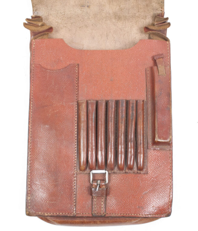 Smooth brown leather mapcase
