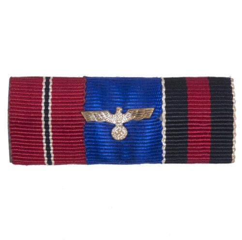Triple ribbon bar with Ostmedaille, Wehrmacht Dienstauszeichnung 4 jahre + Sudetenland medal