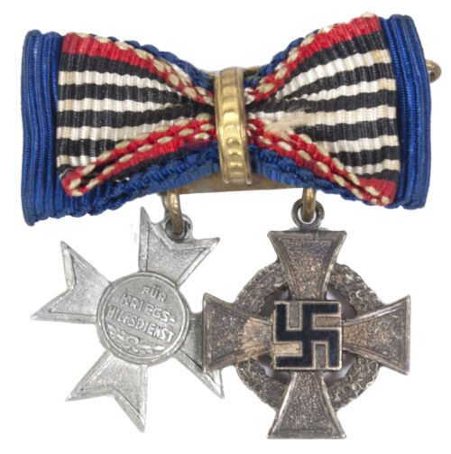 Double miniature medal with Kriegshilfskreuz + Treue Dienst 25 Jahre cross