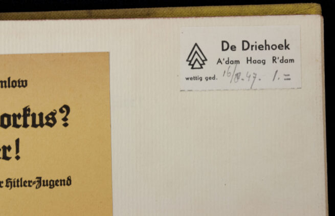 Book-Rudolf-Kamlow-Herbert-Norkus-Hier-Opfer-und-Sieg-der-Hitler-Jugend-1933-with-dutch-Driehoek-store-label-and-promotional-flyer-EXTREMELY-RARE