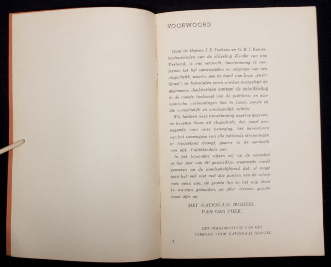 (Brochure) Verbond voor Nationaal Herstel - Alle Hens aan Dek (1933)