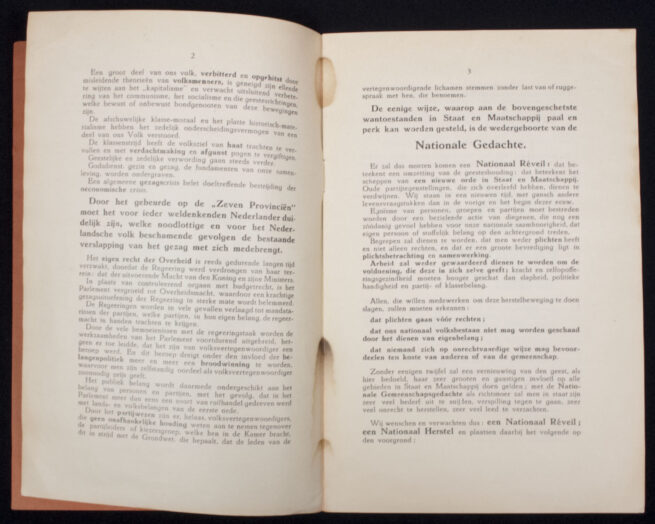 (Brochure) Verbond voor Nationaal herstel - Manifest (1933)