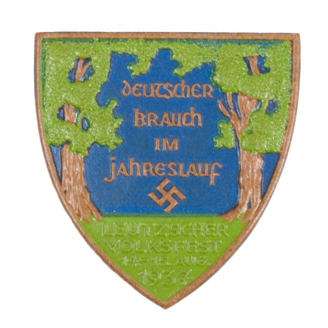 Deutscher Brauch im Jahreslauf Leutscher Volksfest 14.-15. Aug. 1937 abzeichen