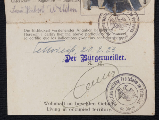 Wehrpass + Ausweisskarte Wehrbezirkskommando Siegburg (1944)