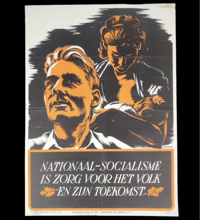 (Poster NSB) Nationaal-Socialisme is zorg voor het volk en zijn toekomst (1940)
