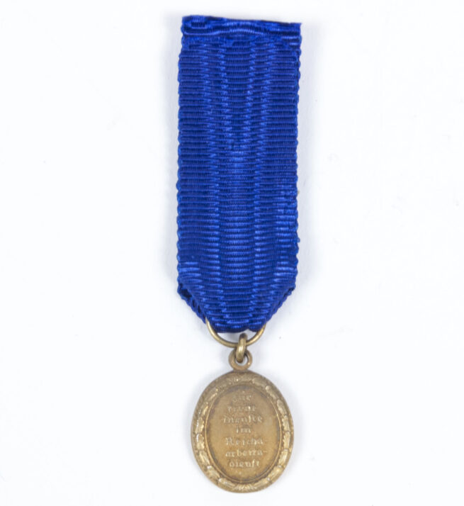 Miniature medal Reichsarbeitsdienst Dienstauszeichnung in gold 25 years (for men)
