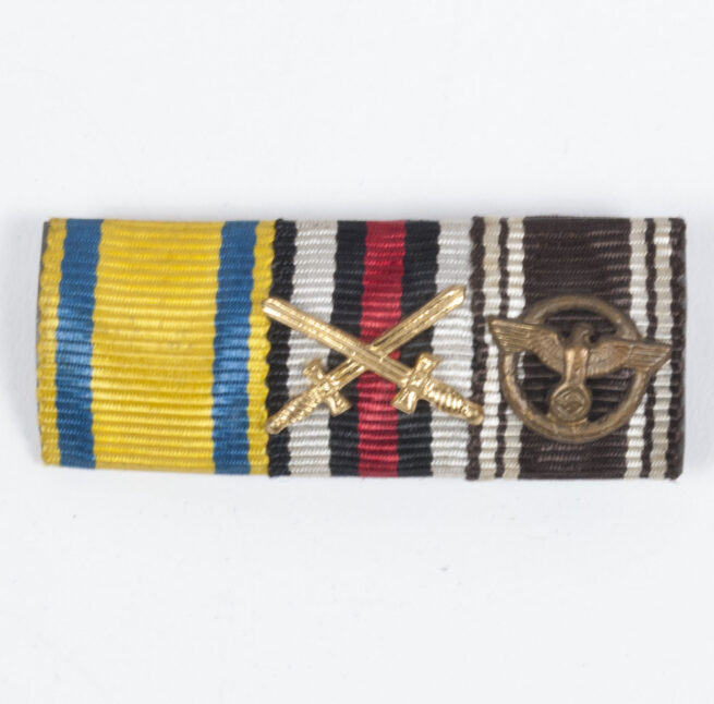 Triple ribbon bar with Friedrich August medal + Frontkämpfer Ehrenkreuz + NSDAP Dienstauszeichnung