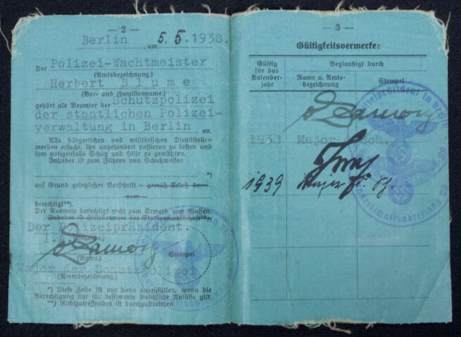 Polizei Dienstausweis (1938)
