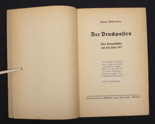 (Book) Hans Zöberlein - Der Druckposten. Eine Frontgeschichte aus dem Jahre 1917