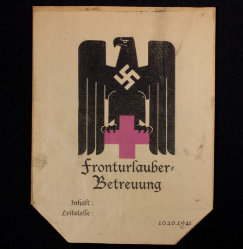 Deutsches Rotes Kreuz (DRK) Fronturlauber Betreuung 10.10.1941 paper collecting bag