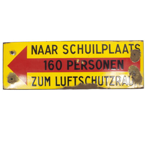 Luchtbeschermingsdienst (Air Raid Bunker) metallic sign from Wassenaar