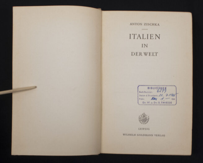 (Book) Anton Zischka - Italien in der Welt (1937)