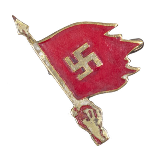 (Denmark) DNSAP – Danmarks Nationalsocialistiske Arbejderparti - Red Stormflag badge (EXTREMELY RARE!)