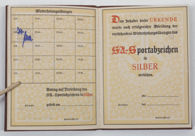 SA Sportabzeichen Urkunde booklet with passphoto