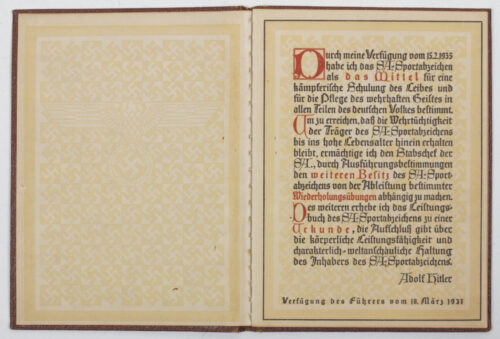 SA Sportabzeichen Urkunde booklet with passphoto
